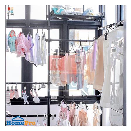 ราวแขวนผ้า TUGU R60B 240x42.5x300 ซม. สีดำ_3