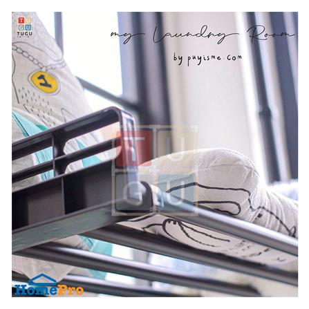 ราวแขวนผ้า TUGU R60B 240x42.5x300 ซม. สีดำ_4