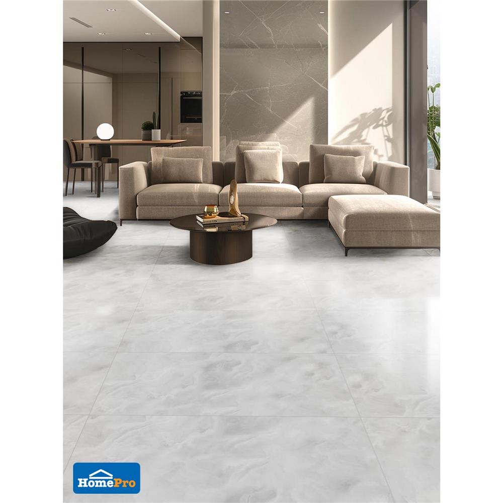 กระเบื้องพื้นพอร์ซเลน 60x120 ซม. TARA ดอนญ่า ลูซ ขาว A 1.44 ตร.ม.