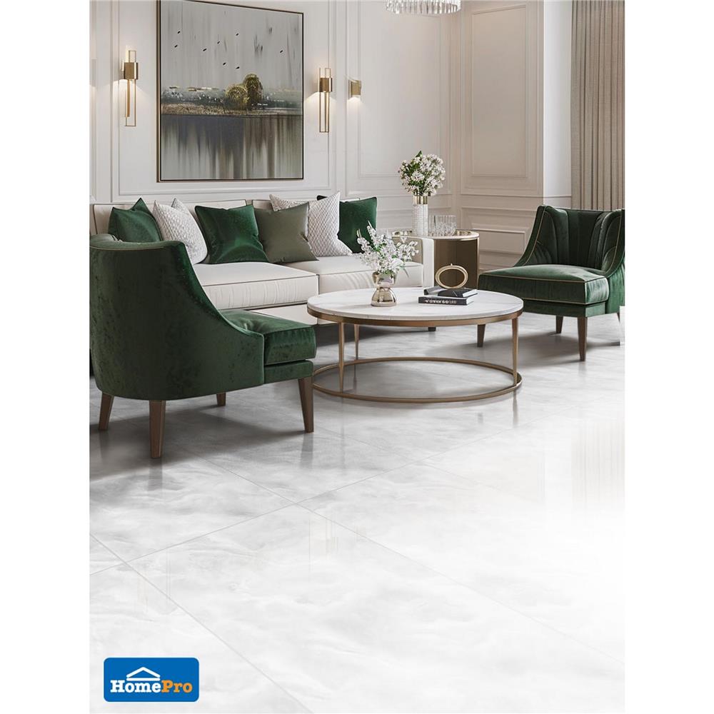 กระเบื้องพื้นพอร์ซเลน 60x120 ซม. TARA ดอนญ่า ลูซ ขาว A 1.44 ตร.ม.