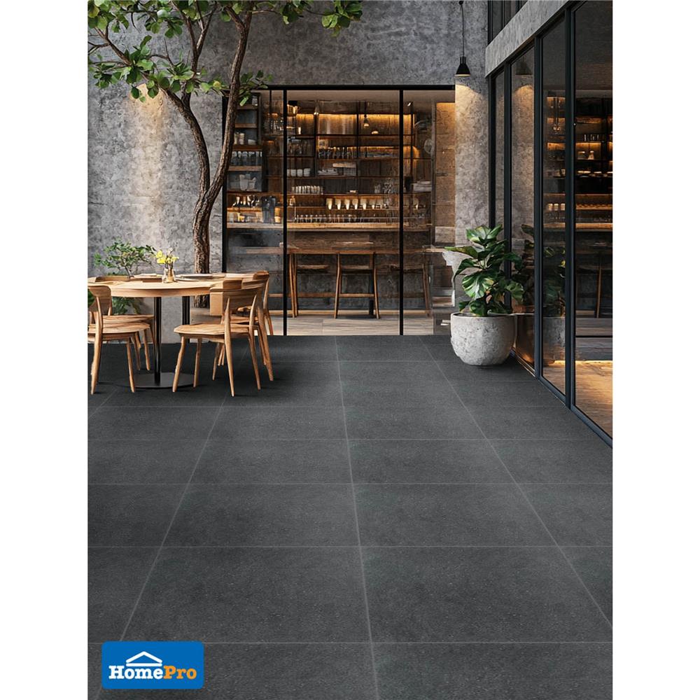 กระเบื้องพื้นพอร์ซเลน 60x60 ซม. COTTO ESPANA เมเทออร์ แอนตราซิต้า R10 ดำ PM 1.44 ตร.ม.