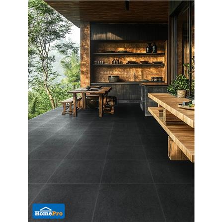 กระเบื้องพื้นพอร์ซเลน 60x60 ซม. COTTO ESPANA เมเทออร์ แอนตราซิต้า R10 ดำ PM 1.44 ตร.ม._1