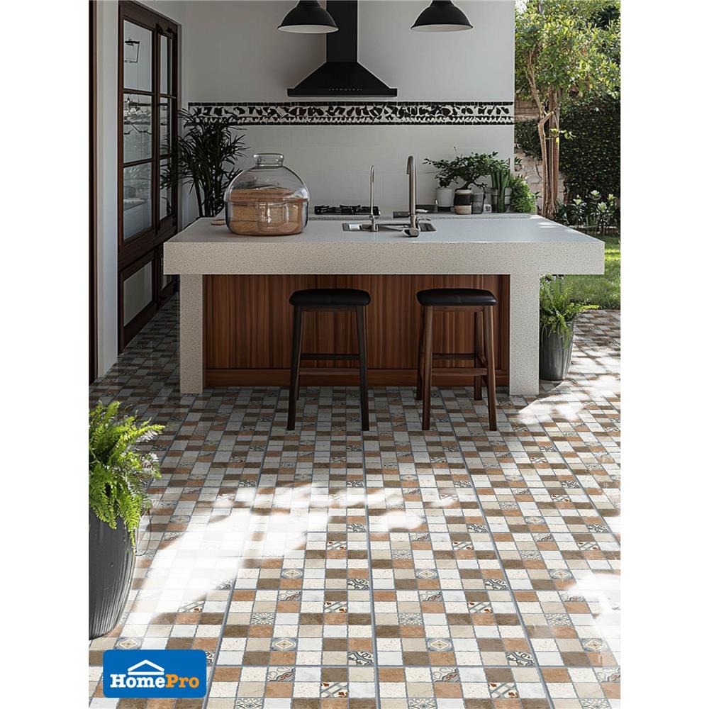 กระเบื้องพื้น 50x50 ซม. TARA นาติยาส น้ำตาล A 1 ตร.ม.