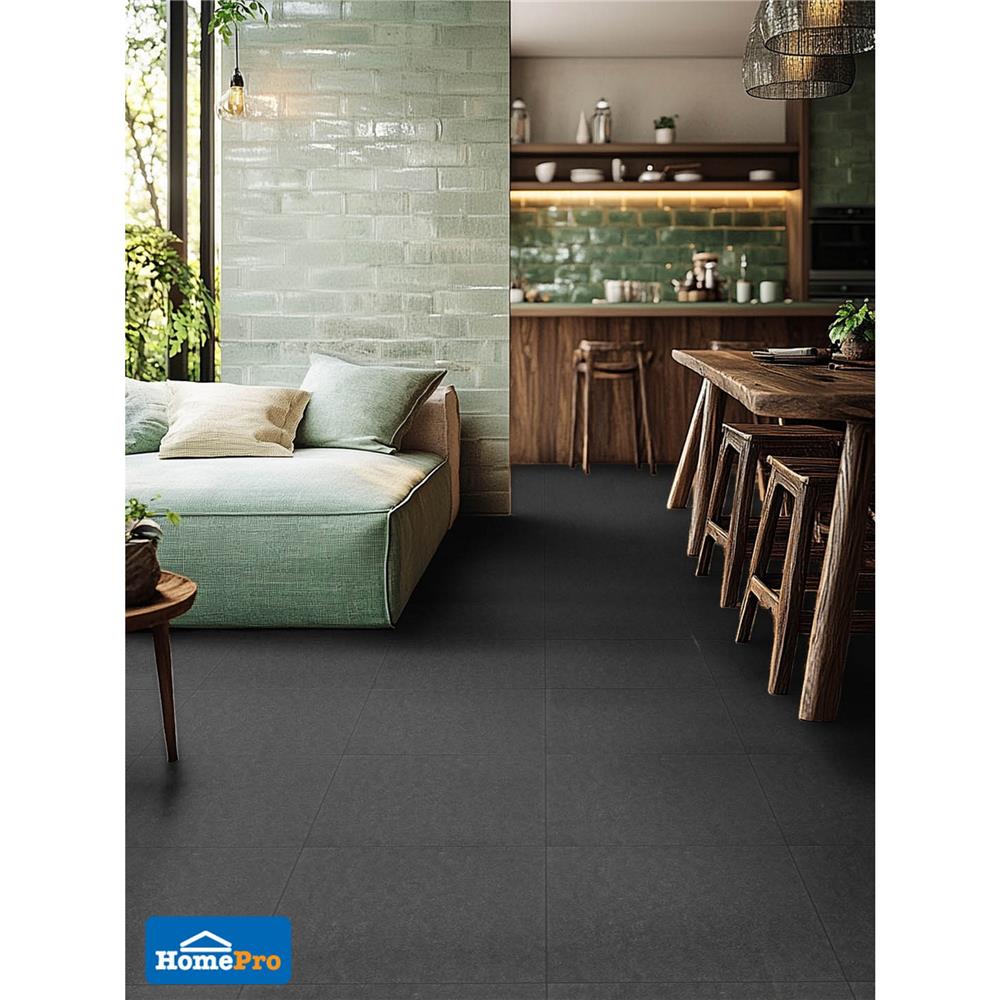 กระเบื้องพื้นพอร์ซเลน 60x60ซม. COTTO ESPANA เมเทออร์ เนโกร 85ME95R ดำ PM 1.44 ตร.ม.