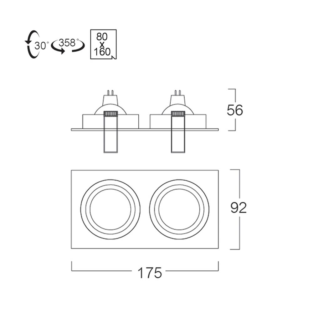 ดาวน์ไลท์ LUMAX 24-05124 6.88 นิ้ว สีขาว เหลี่ยม