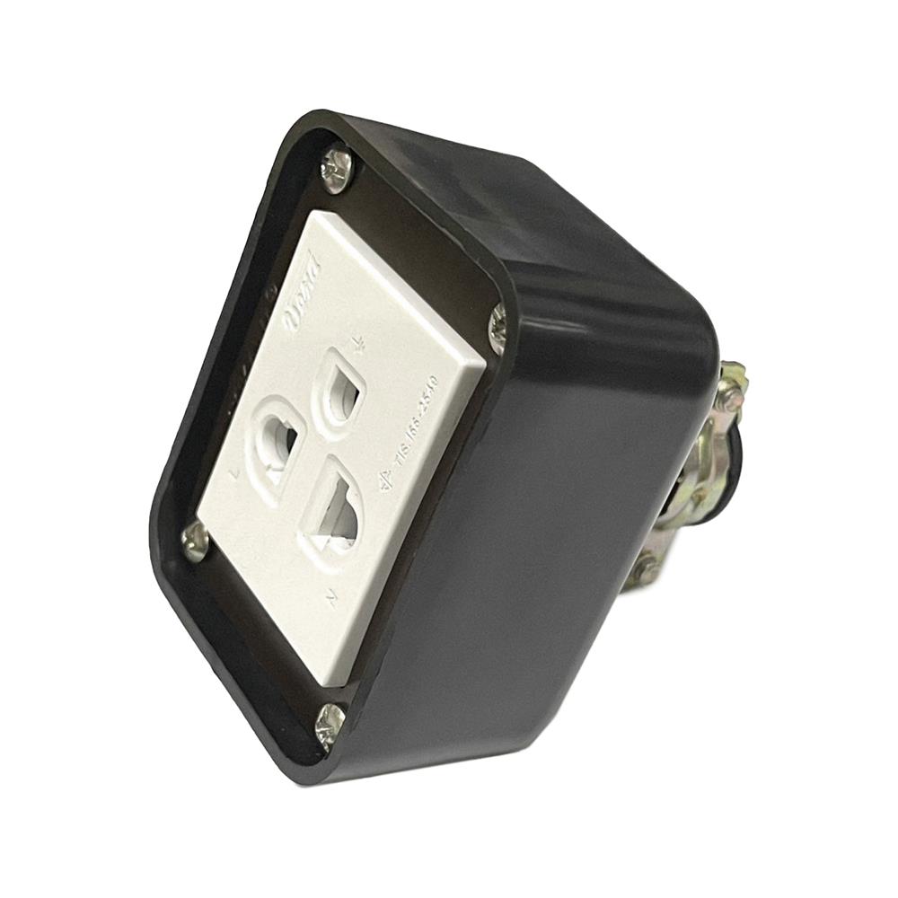 หัวปลั๊กยางตัวเมีย 3 ขา SOKAWA S-310 สีขาว/ดำ