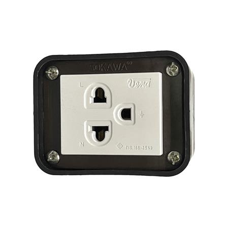 หัวปลั๊กยางตัวเมีย 3 ขา SOKAWA S-310 สีขาว/ดำ_0