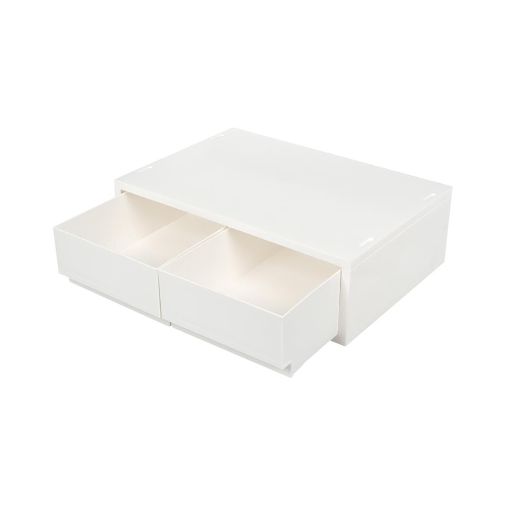 กล่องลิ้นชัก 2 ช่อง STACKO NEO 37X25.8X11.5 ซม. สีขาว