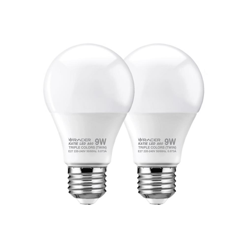 หลอด LED RACER A60 9 วัตต์ DAYLIGHT/COOL WHITE/WARM WHITE E27 แพ็ก 2 ชิ้น