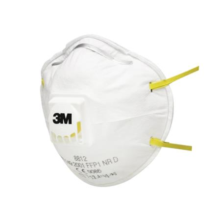 หน้ากากป้องกันฝุ่นละออง พร้อมวาล์ว N95 3M 8812 P1 แพ็ก 20 ชิ้น_0