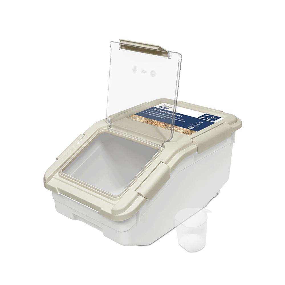 ถังข้าวสารฝาล็อก KECH AIR LOCK 5 กก. สีขาว/ครีม