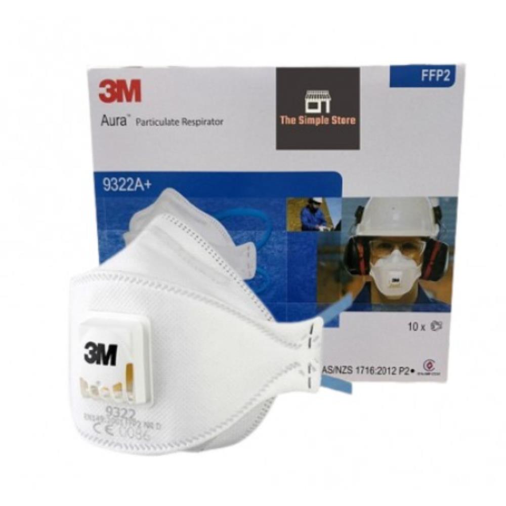 หน้ากากกันฝุ่นฟูมโลหะมีวาล์ว 3M 9322A+