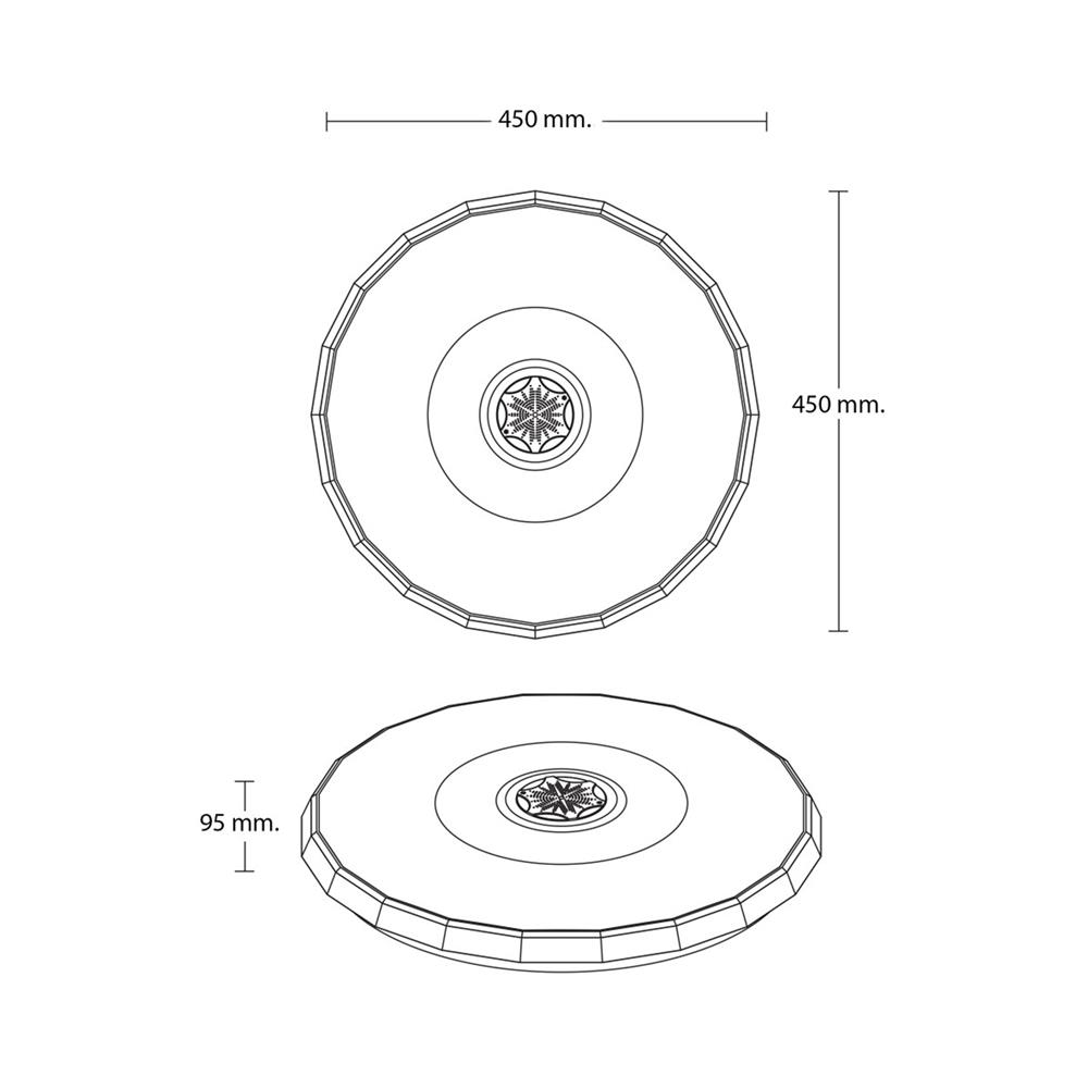 ไฟเพดาน LED RACER AI IU 18 นิ้ว 60 วัตต์ DAYLIGHT/COOL WHITE/WARM WHITE/RGB สีขาว