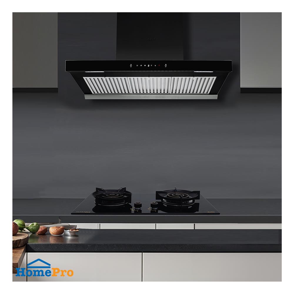 เตาฝัง+เครื่องดูดควัน AXIA BLU76-2G+C-BLACK90