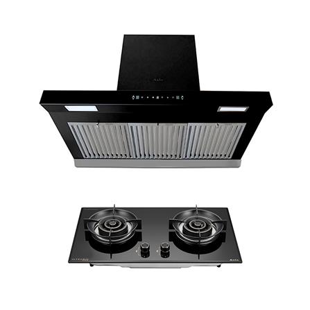 เตาฝัง+เครื่องดูดควัน AXIA BLU76-2G+C-BLACK90