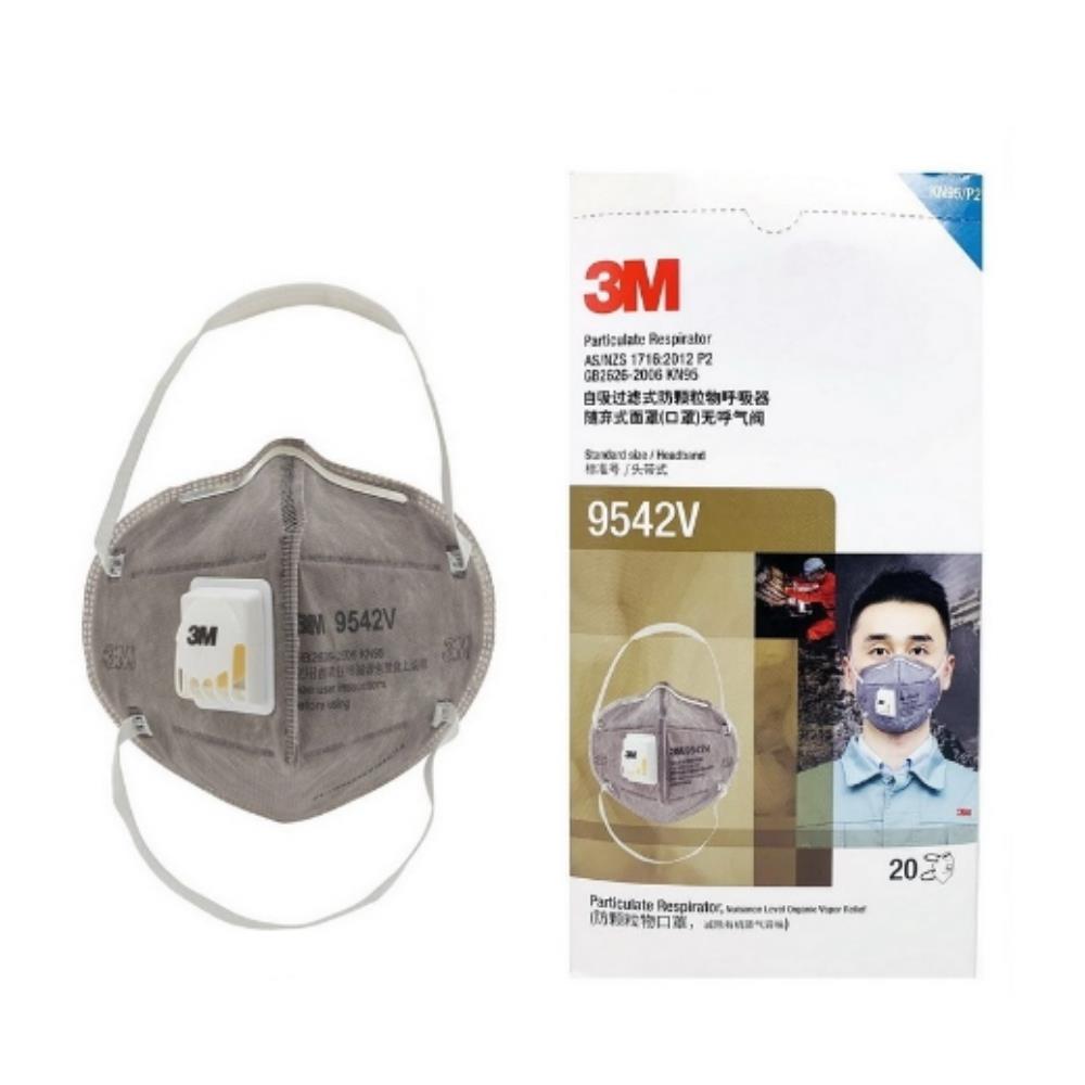 หน้ากากป้องกันฝุ่นและกลิ่น มีวาล์ว 3M 9542V P2 N95