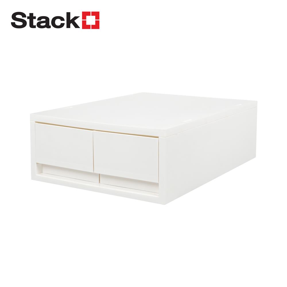 กล่องลิ้นชัก 2 ช่อง STACKO NEO 25.8X37X11.5 ซม. สีขาว_0