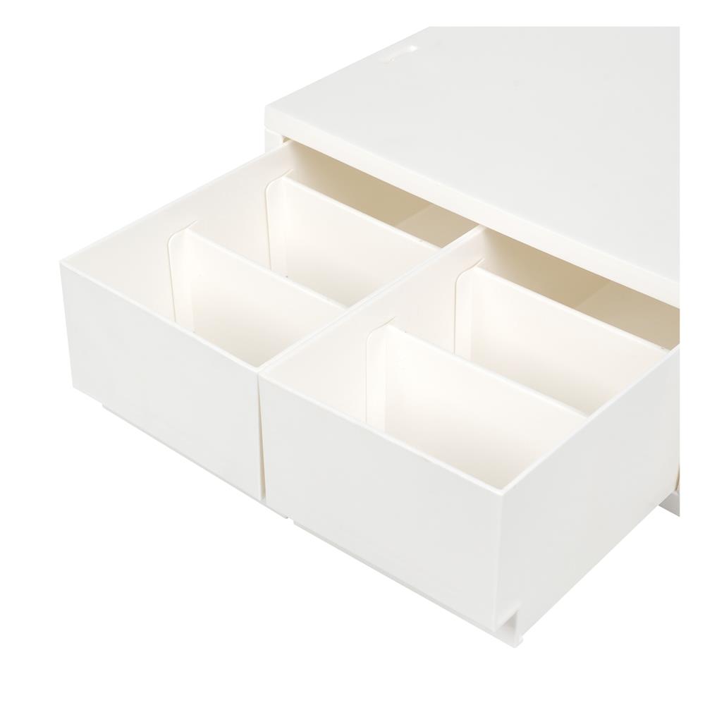 กล่องลิ้นชัก 2 ช่อง STACKO NEO 25.8X37X11.5 ซม. สีขาว