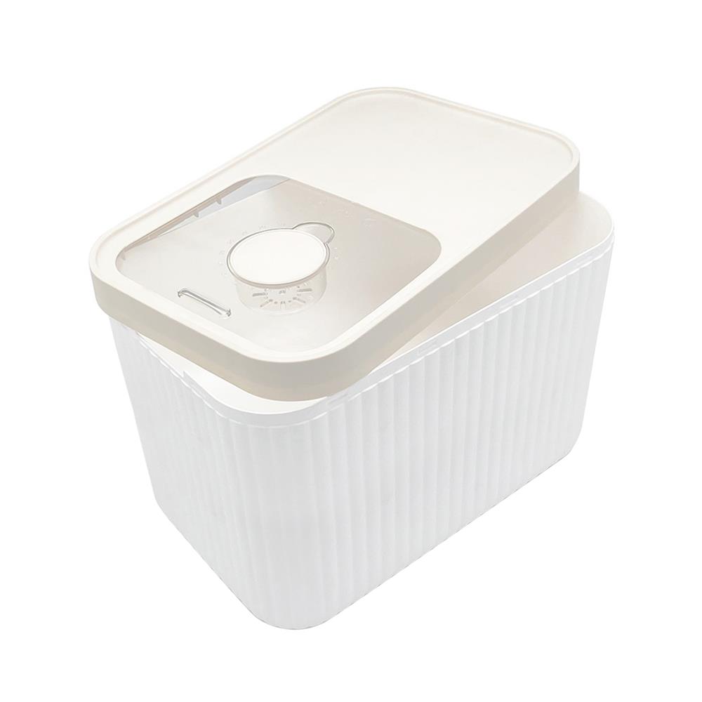 ถังข้าวสารฝาเลื่อน KECH SAVE SPACE 10 กก. สีขาว/ครีม