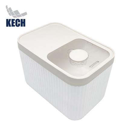 ถังข้าวสารฝาเลื่อน KECH SAVE SPACE 10 กก. สีขาว/ครีม_0