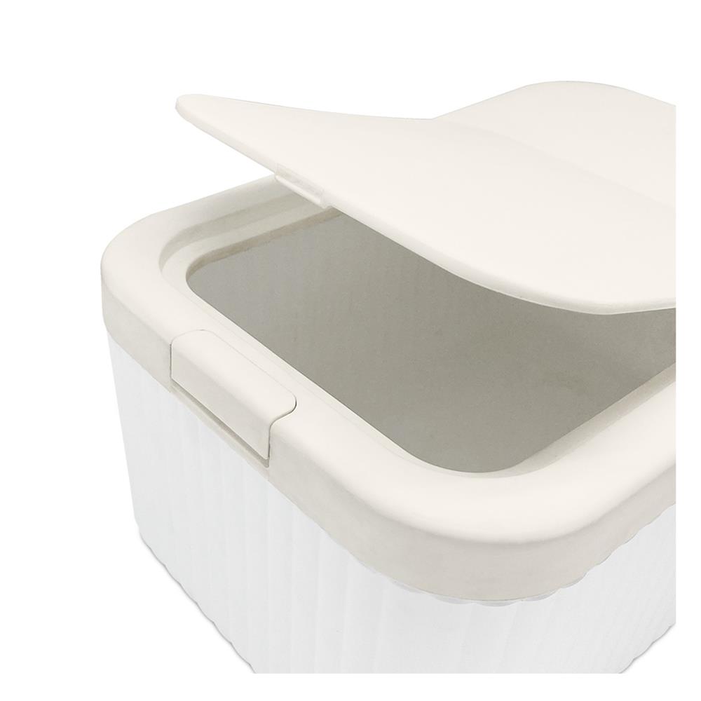 ถังข้าวสารฝากด KECH PUSH FLAT 5 กก. สีขาว/ครีม