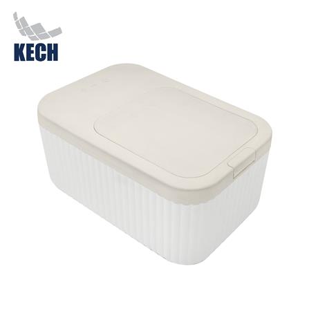 ถังข้าวสารฝากด KECH PUSH FLAT 5 กก. สีขาว/ครีม_0