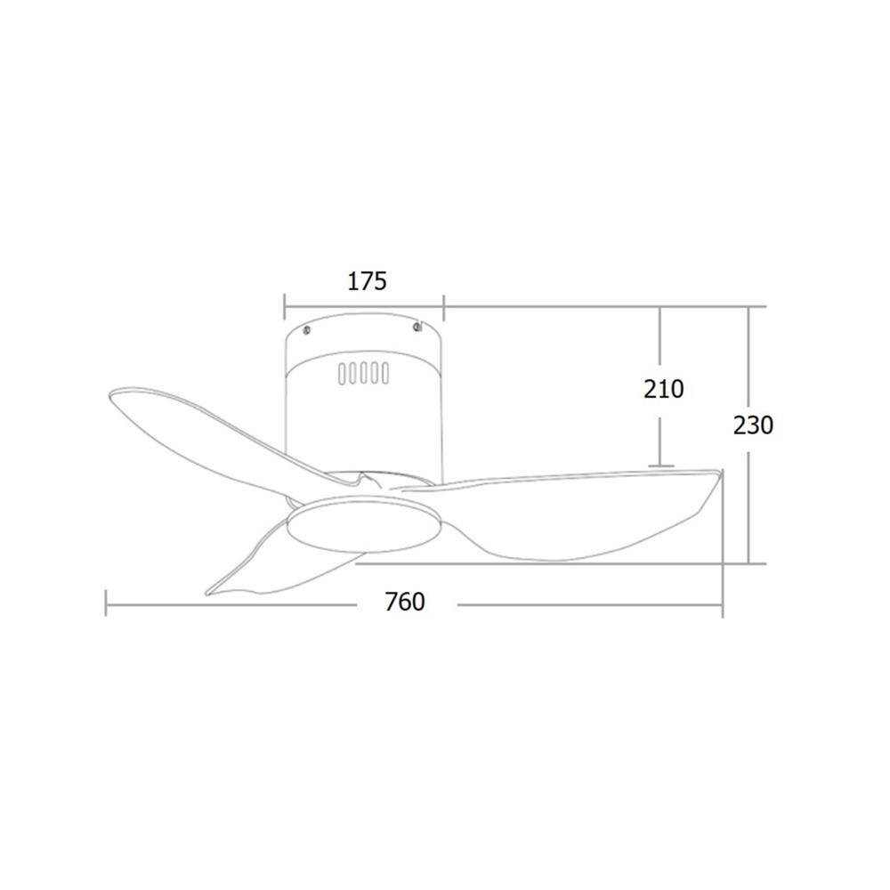 พัดลมไม่มีโคมไฟ MR.KEN 25-01648 30 นิ้ว สีขาว