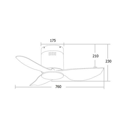 พัดลมไม่มีโคมไฟ MR.KEN 25-01648 30 นิ้ว สีขาว_4