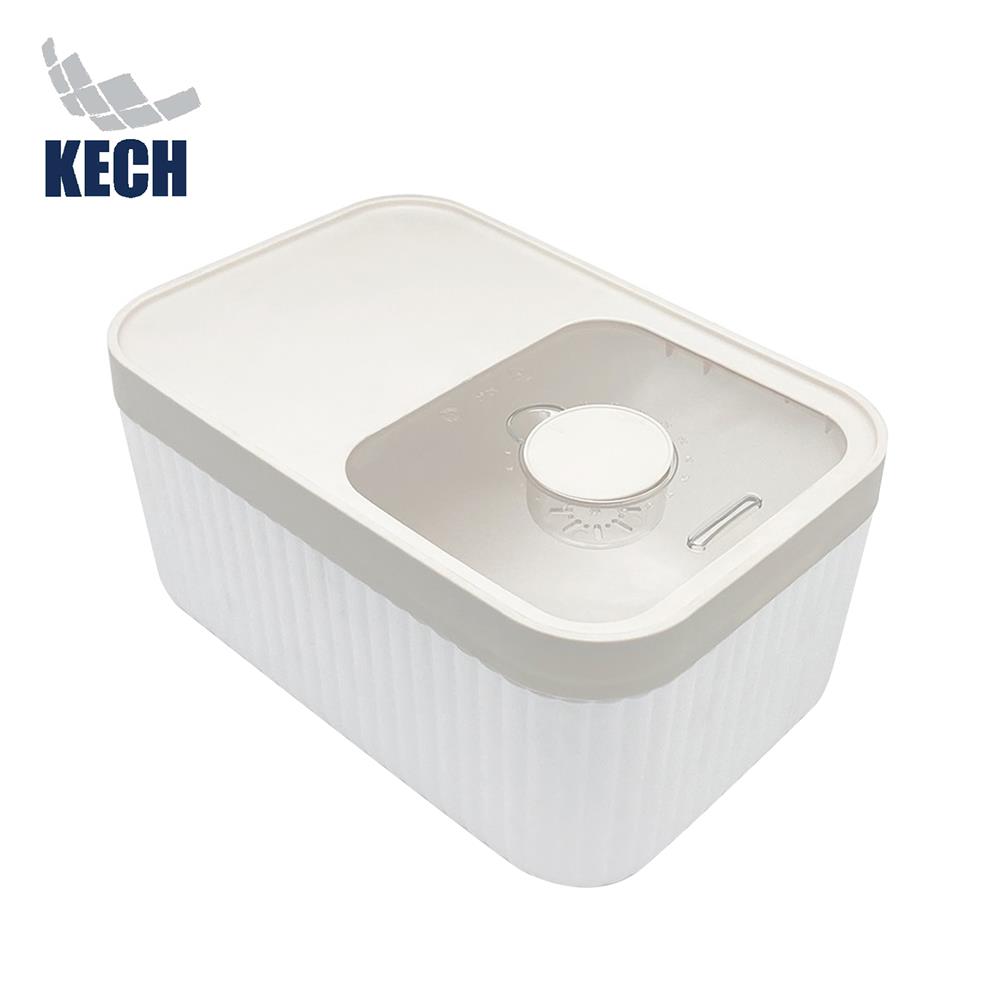 ถังข้าวสารฝาเลื่อน KECH SAVE SPACE 5 กก. สีขาว/ครีม_0