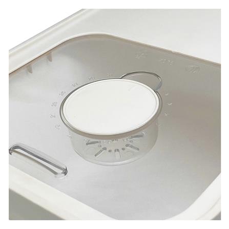 ถังข้าวสารฝาเลื่อน KECH SAVE SPACE 5 กก. สีขาว/ครีม_4