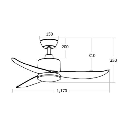 พัดลมไม่มีโคมไฟ MR.KEN 25-01805 46 นิ้ว สีน้ำตาลเข้ม_4