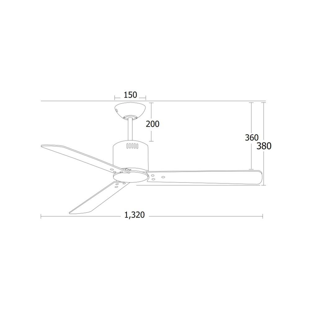 พัดลมไม่มีโคมไฟ MR.KEN 25-02053 52 นิ้ว สีขาว