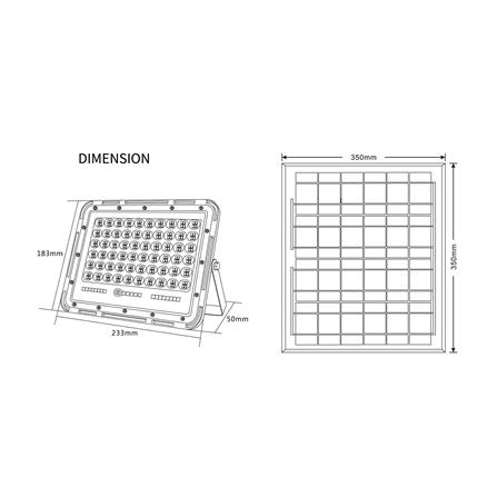 สปอตไลท์ SOLAR SHINING GALAXY 220 วัตต์ DAYLIGHT สีดำ_7