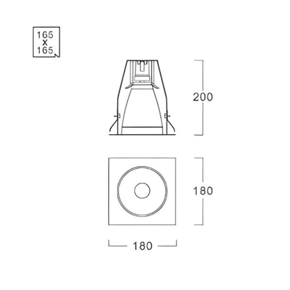 ดาวน์ไลท์ L&E 22-03081 6.5 นิ้ว สีขาว เหลี่ยม