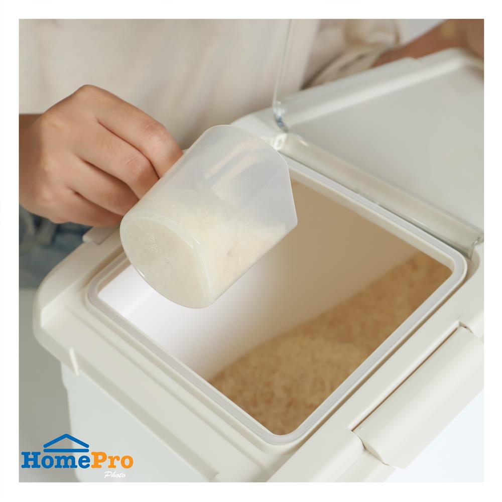 ถังข้าวสารฝาล็อก KECH AIR LOCK 10 กก. สีขาว/ครีม