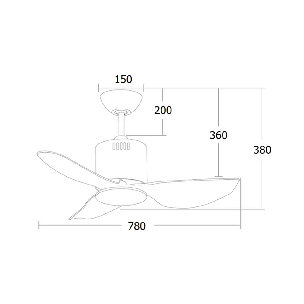 พัดลมไม่มีโคมไฟ MR.KEN 25-01785 30 นิ้ว สีขาว