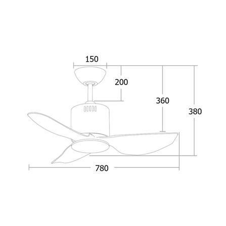 พัดลมไม่มีโคมไฟ MR.KEN 25-01785 30 นิ้ว สีขาว_4