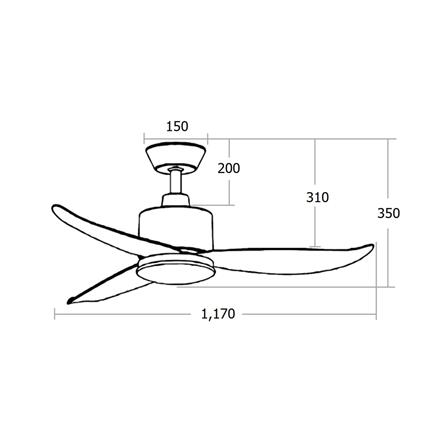 พัดลมไม่มีโคมไฟ MR.KEN 25-01807 46 นิ้ว สีดำ_4