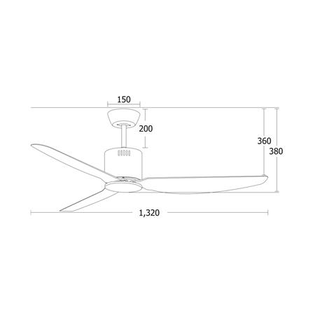 พัดลมไม่มีโคมไฟ MR.KEN 25-01739 52 นิ้ว สีขาว_4