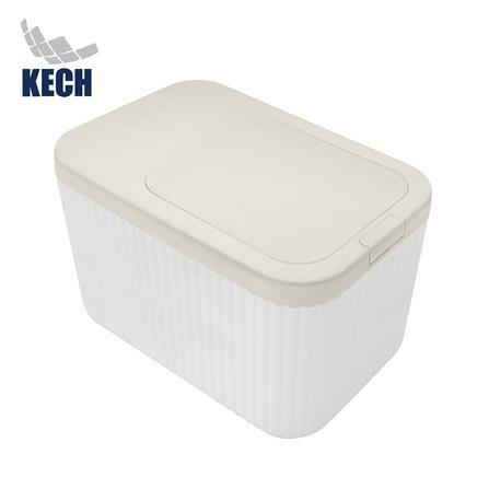 ถังข้าวสารฝากด KECH PUSH FLAT 10 กก. สีขาว/ครีม_0