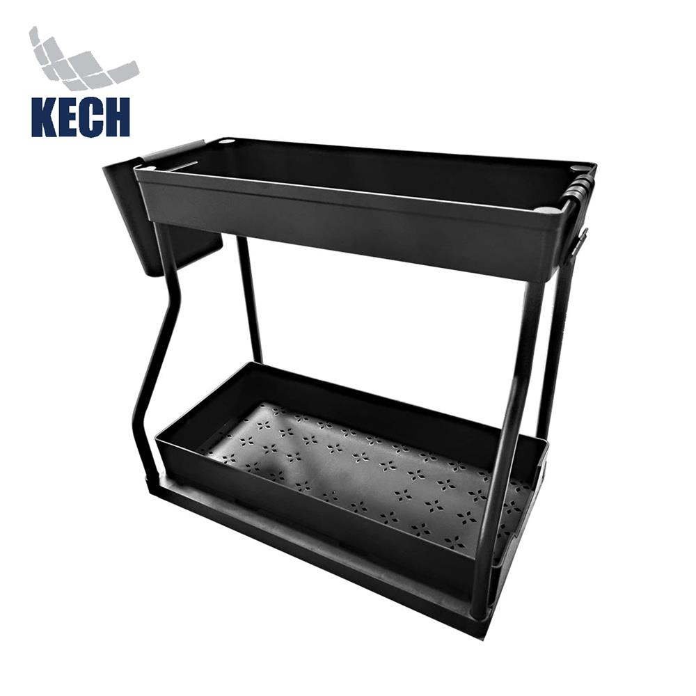 ชั้นวางอเนกประสงค์ 2 ชั้น KECH SLIDE สีดำ