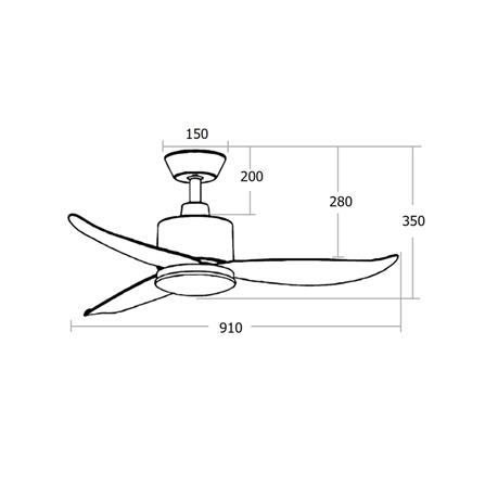พัดลมไม่มีโคมไฟ MR.KEN 25-01803 36 นิ้ว สีดำ_4
