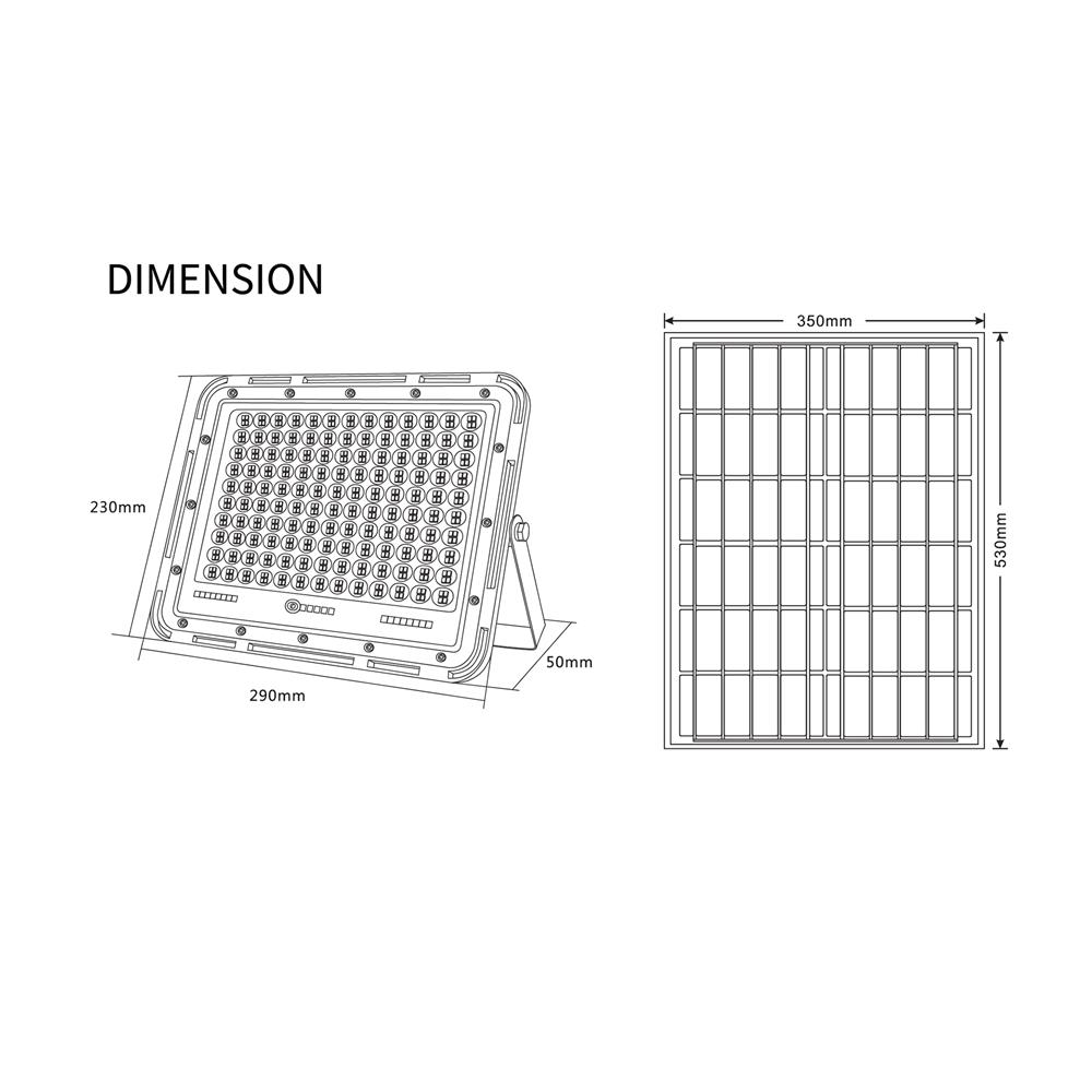 สปอตไลท์ SOLAR SHINING GALAXY 320 วัตต์ DAYLIGHT สีดำ