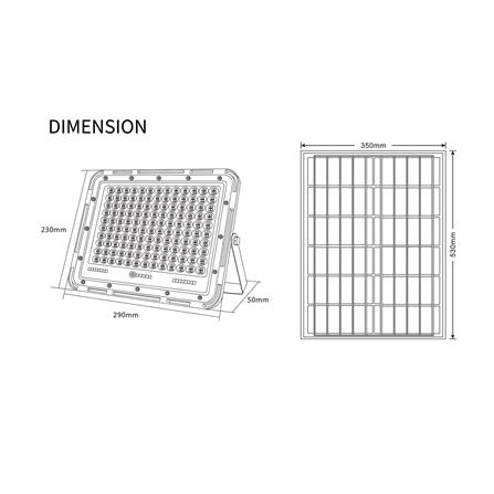 สปอตไลท์ SOLAR SHINING GALAXY 320 วัตต์ DAYLIGHT สีดำ_7