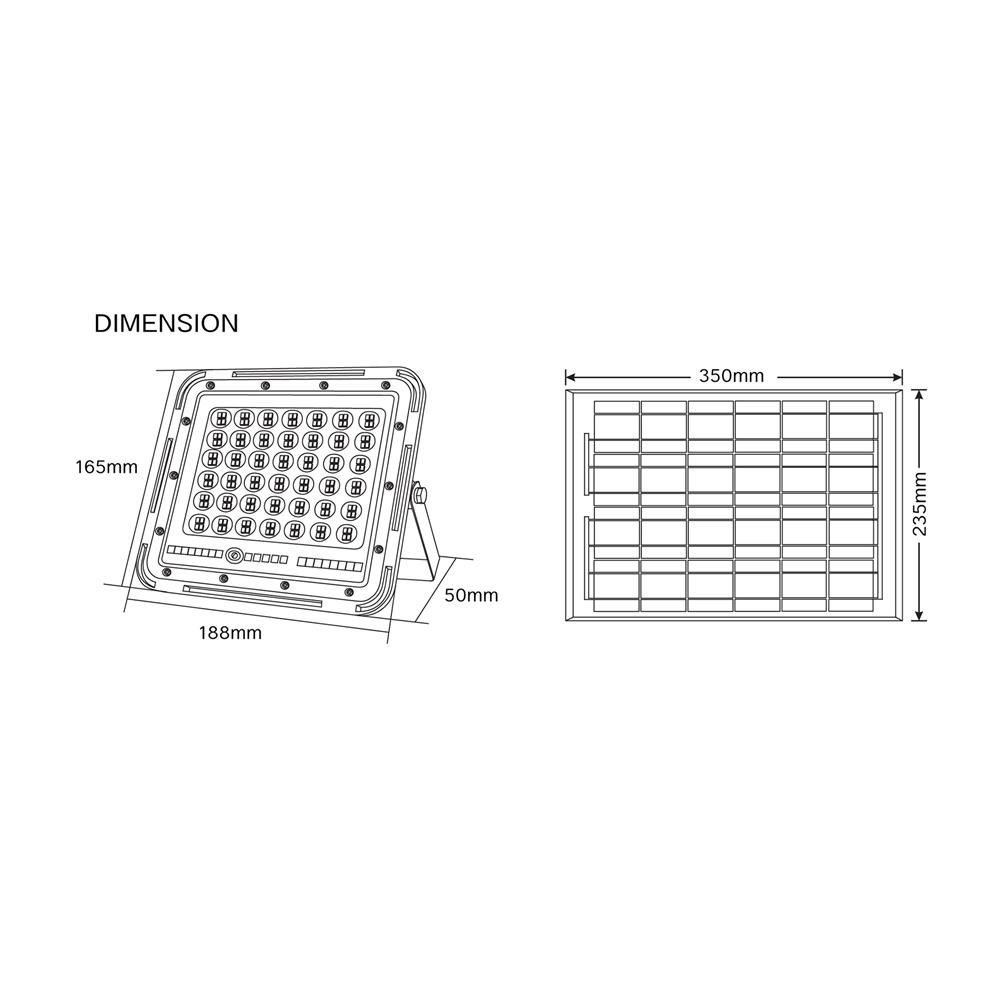 สปอตไลท์ SOLAR SHINING GALAXY 120 วัตต์ DAYLIGHT สีดำ