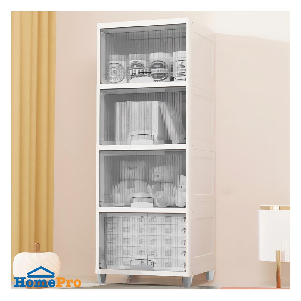 ตู้บานเปิดบน 4 ชั้น STACKO MOREZ 45X38X117 ซม. สีขาว