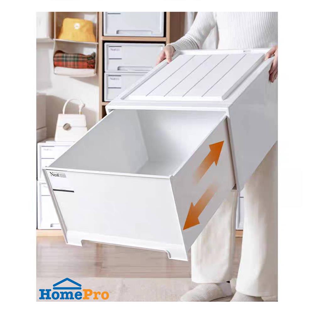 กล่องลิ้นชัก STACKO NETA SIZE L 45X44X29.7 ซม. สีขาว
