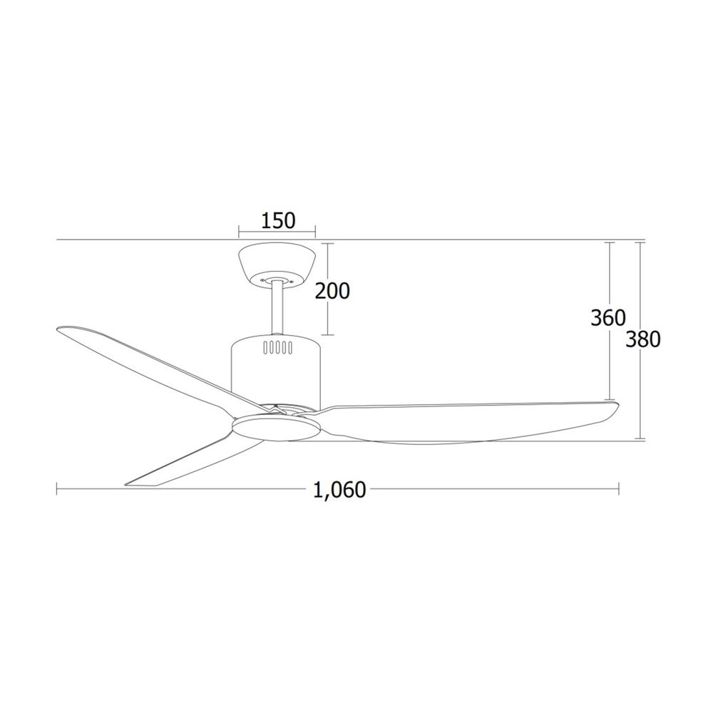 พัดลมไม่มีโคมไฟ MR.KEN 25-01790 42 นิ้ว สีขาว