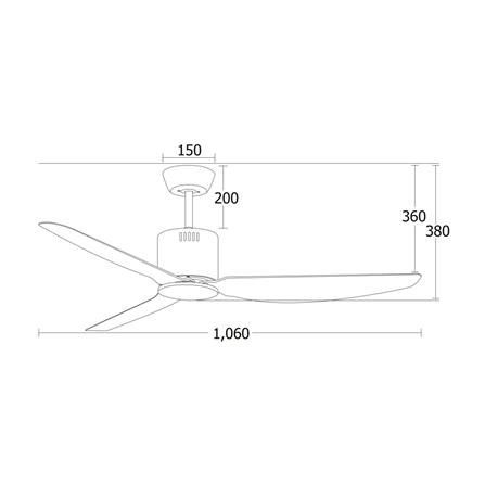 พัดลมไม่มีโคมไฟ MR.KEN 25-01790 42 นิ้ว สีขาว_4