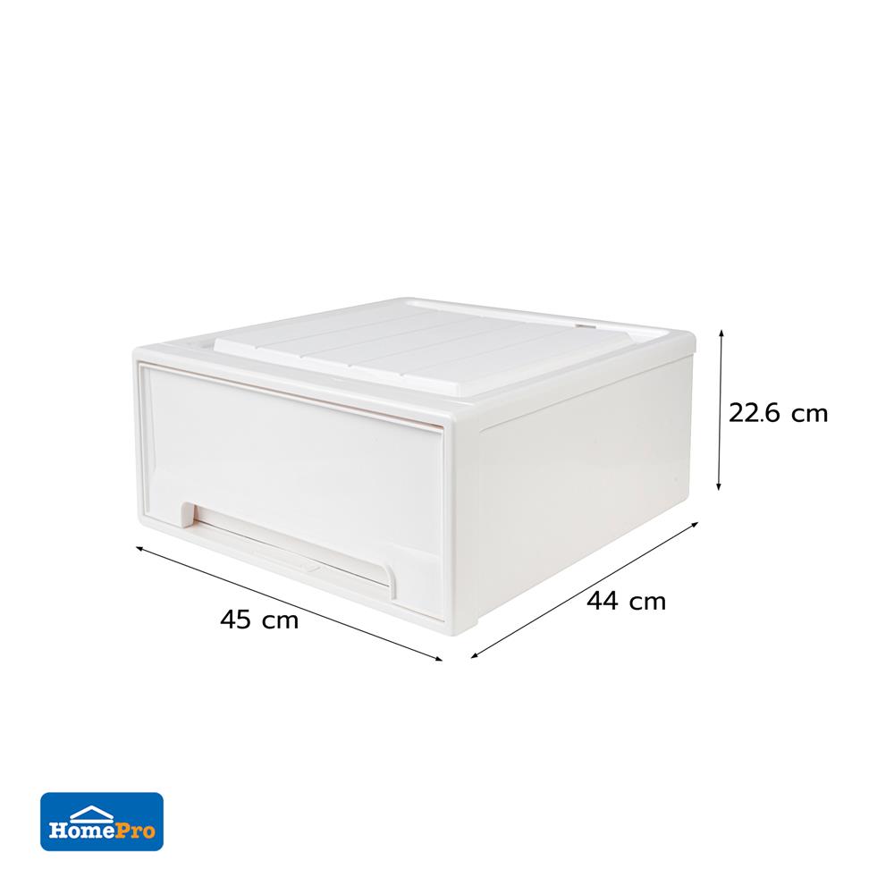 กล่องลิ้นชัก STACKO NETA SIZE M 45X44X22.6 ซม. สีขาว